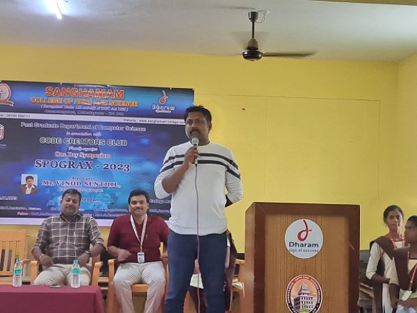 Our CEO&#039;s Inspiring Speech on Cybersecurity and Career Guidance at SANGHAMAM College of Arts and Science